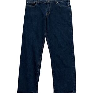 Lands' End Men's Jeans 40x 30 Dark Blue‎ Traditional Fit Square Rigger Baumwolle